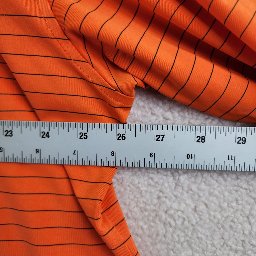 FootJoy ProDry Striped Golf Polo Shirt Mens XXL Orange Blue Performance Athletic - Picture 6 of 9